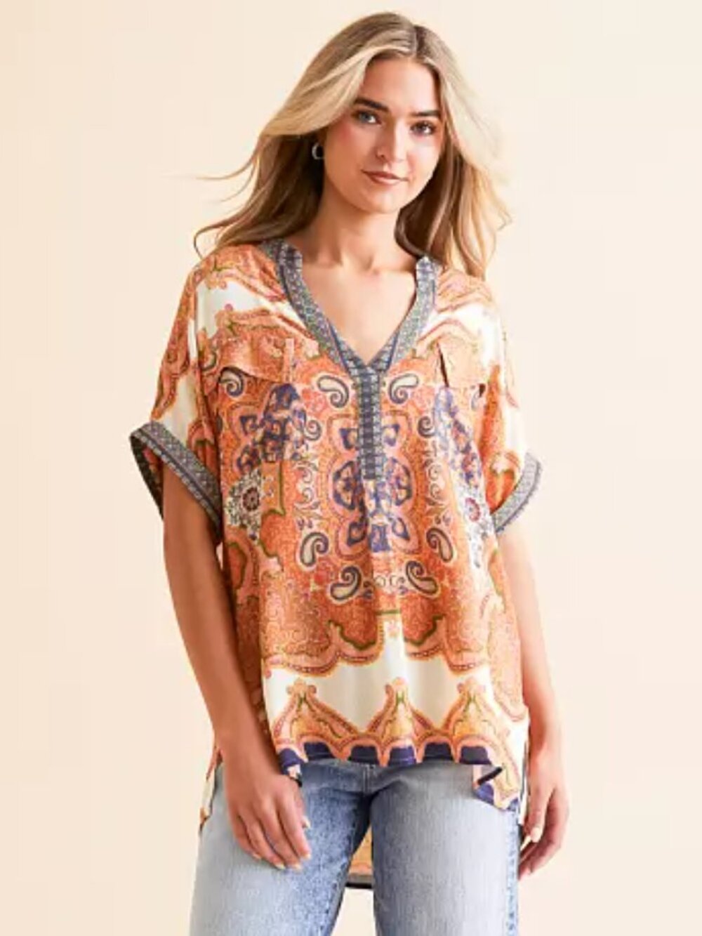 Buckle | Daytrip Paisley Notch Neck Top - Picture 9 of 10